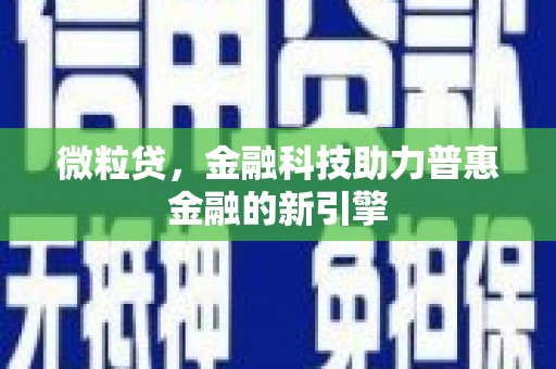 泸溪微粒贷，金融科技助力普惠金融的新引擎