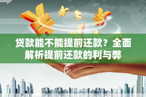 泸溪贷款能不能提前还款？全面解析提前还款的利与弊