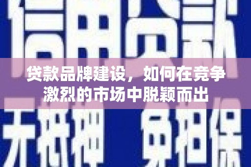 泸溪贷款品牌建设，如何在竞争激烈的市场中脱颖而出