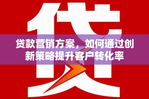 泸溪贷款营销方案，如何通过创新策略提升客户转化率