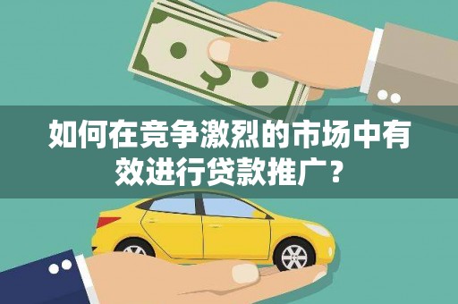 泸溪如何在竞争激烈的市场中有效进行贷款推广？