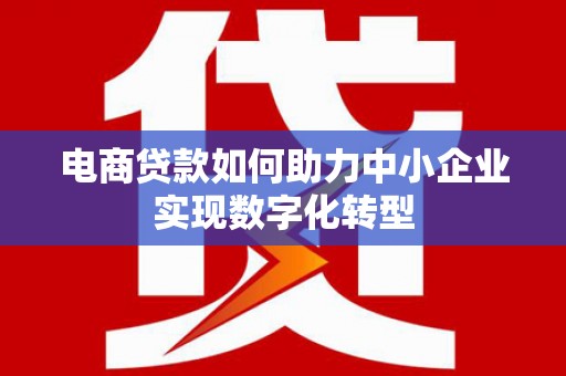 泸溪电商贷款如何助力中小企业实现数字化转型