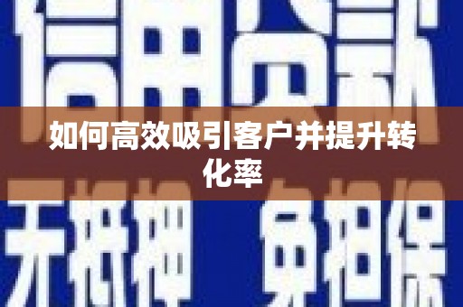 泸溪如何高效吸引客户并提升转化率