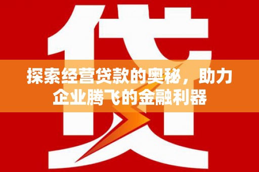 泸溪探索经营贷款的奥秘，助力企业腾飞的金融利器