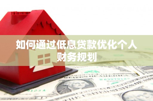 泸溪如何通过低息贷款优化个人财务规划