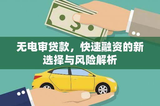 泸溪无电审贷款，快速融资的新选择与风险解析