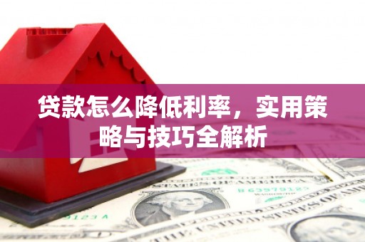 泸溪贷款怎么降低利率，实用策略与技巧全解析