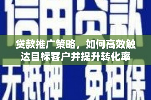 泸溪贷款推广策略，如何高效触达目标客户并提升转化率