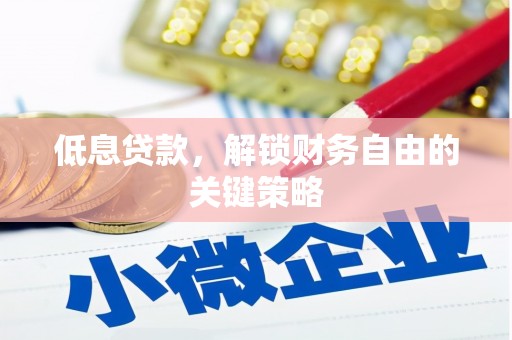 泸溪低息贷款，解锁财务自由的关键策略
