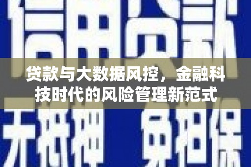 泸溪贷款与大数据风控，金融科技时代的风险管理新范式