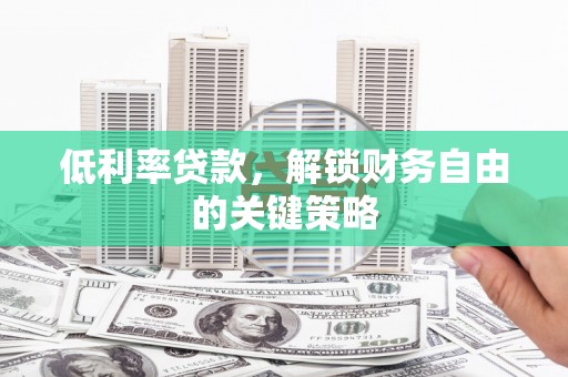 泸溪低利率贷款，解锁财务自由的关键策略