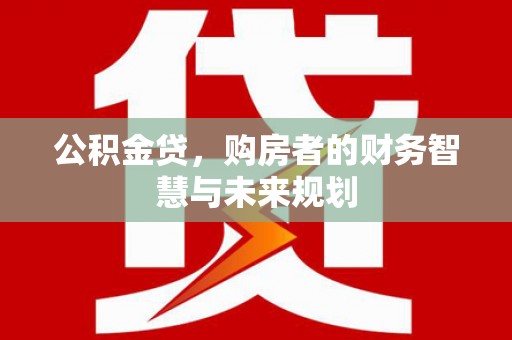 泸溪公积金贷，购房者的财务智慧与未来规划