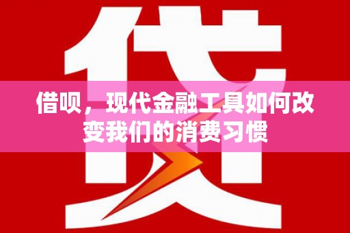 泸溪借呗，现代金融工具如何改变我们的消费习惯