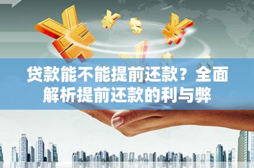 泸溪贷款能不能提前还款？全面解析提前还款的利与弊