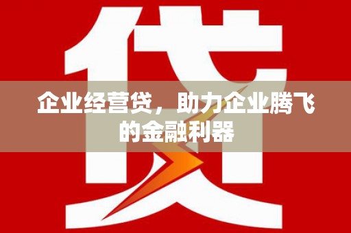 泸溪企业经营贷，助力企业腾飞的金融利器