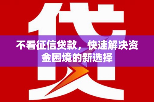 泸溪不看征信贷款，快速解决资金困境的新选择