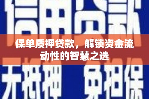 泸溪保单质押贷款，解锁资金流动性的智慧之选