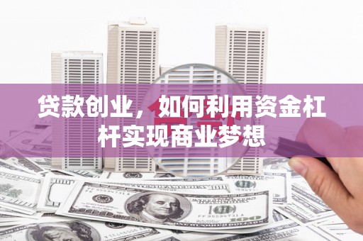 泸溪贷款创业，如何利用资金杠杆实现商业梦想
