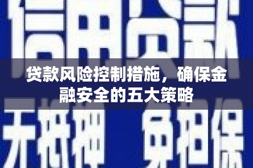 泸溪贷款风险控制措施，确保金融安全的五大策略