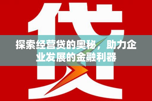 泸溪探索经营贷的奥秘，助力企业发展的金融利器