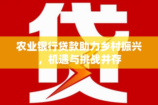 泸溪农业银行贷款助力乡村振兴，机遇与挑战并存