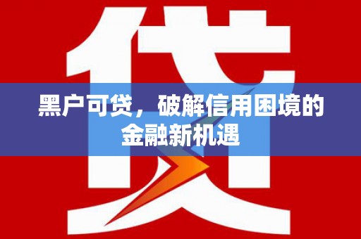 泸溪黑户可贷，破解信用困境的金融新机遇